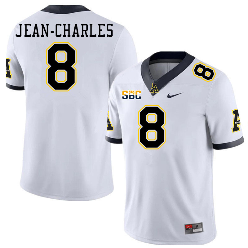 Appalachian State Mountaineers #8 Shemar Jean-Charles College Football Jerseys-White
